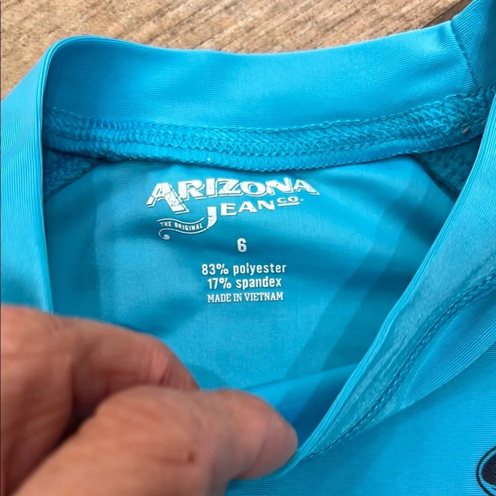 Arizona Jean Company Blue Rashguard Swim Shirt - Picture 2 of 4